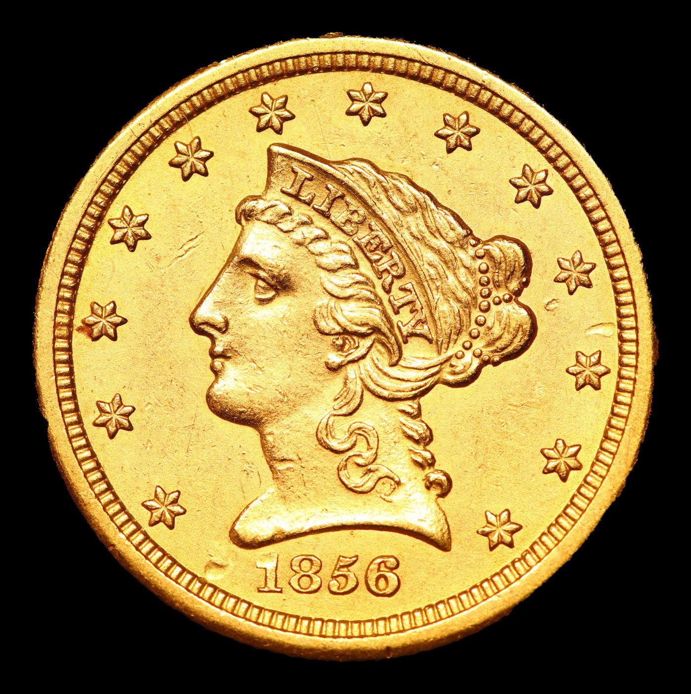 ***Auction Highlight*** 1856-s Gold Liberty Quarter Eagle $2 1/2 Graded ms62 By SEGS (fc)