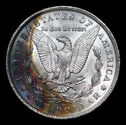 1885-o Morgan Dollar Rainbow Toned $1 Graded ms64 By SEGS