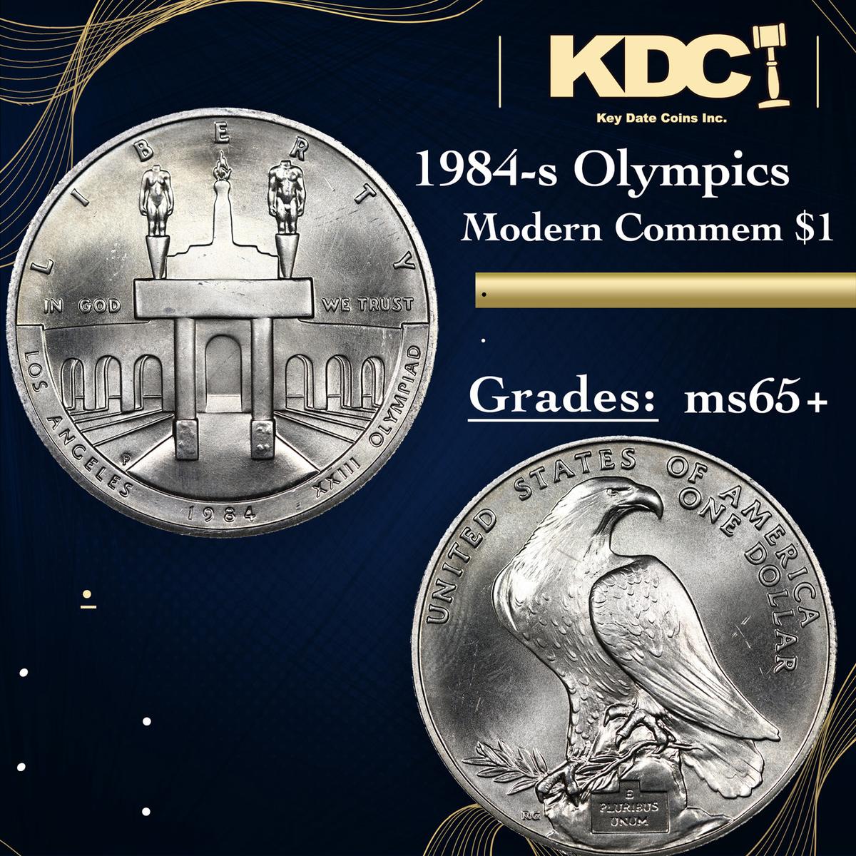 1984-s Olympics Modern Commem Dollar 1 Grades GEM+ Unc