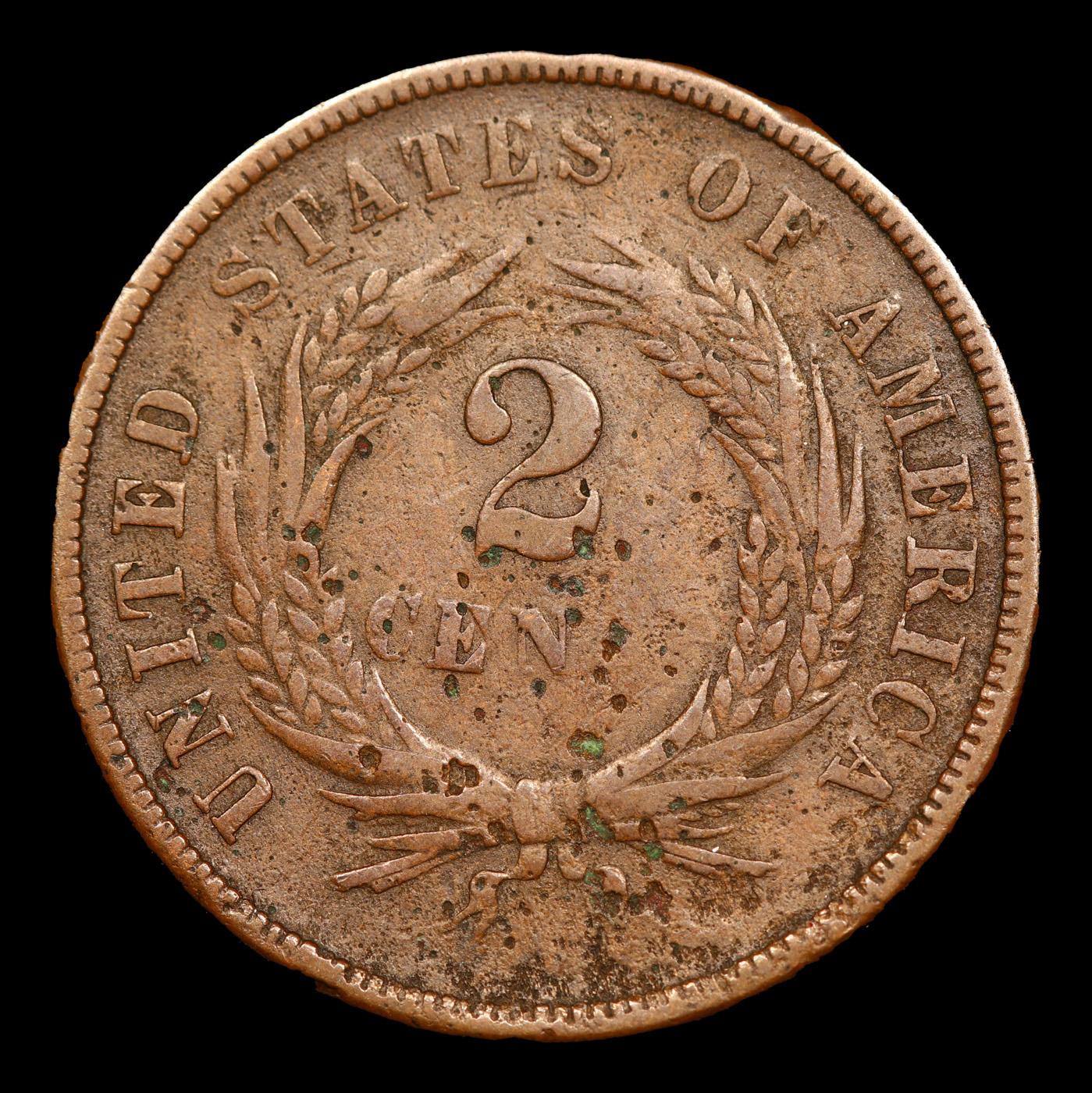 1867 Two Cent Piece 2c Grades xf
