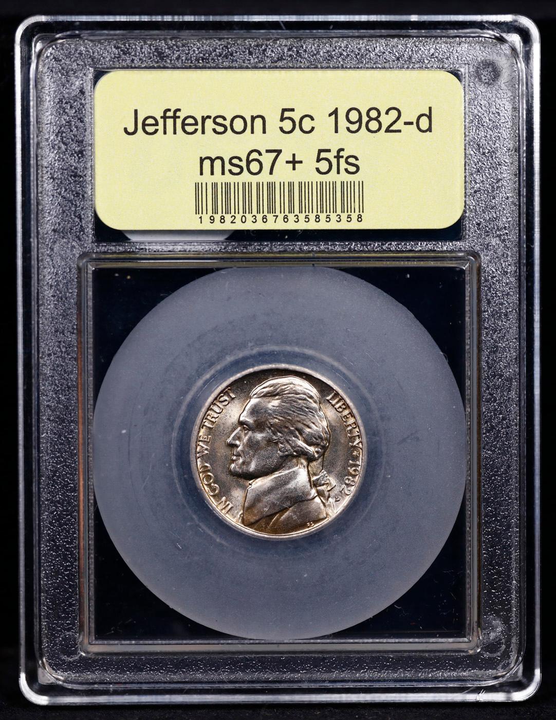 ***Auction Highlight*** 1982-d Jefferson Nickel Ultra Rare Near TOP POP! 5c Graded GEM++ 5fs BY USCG