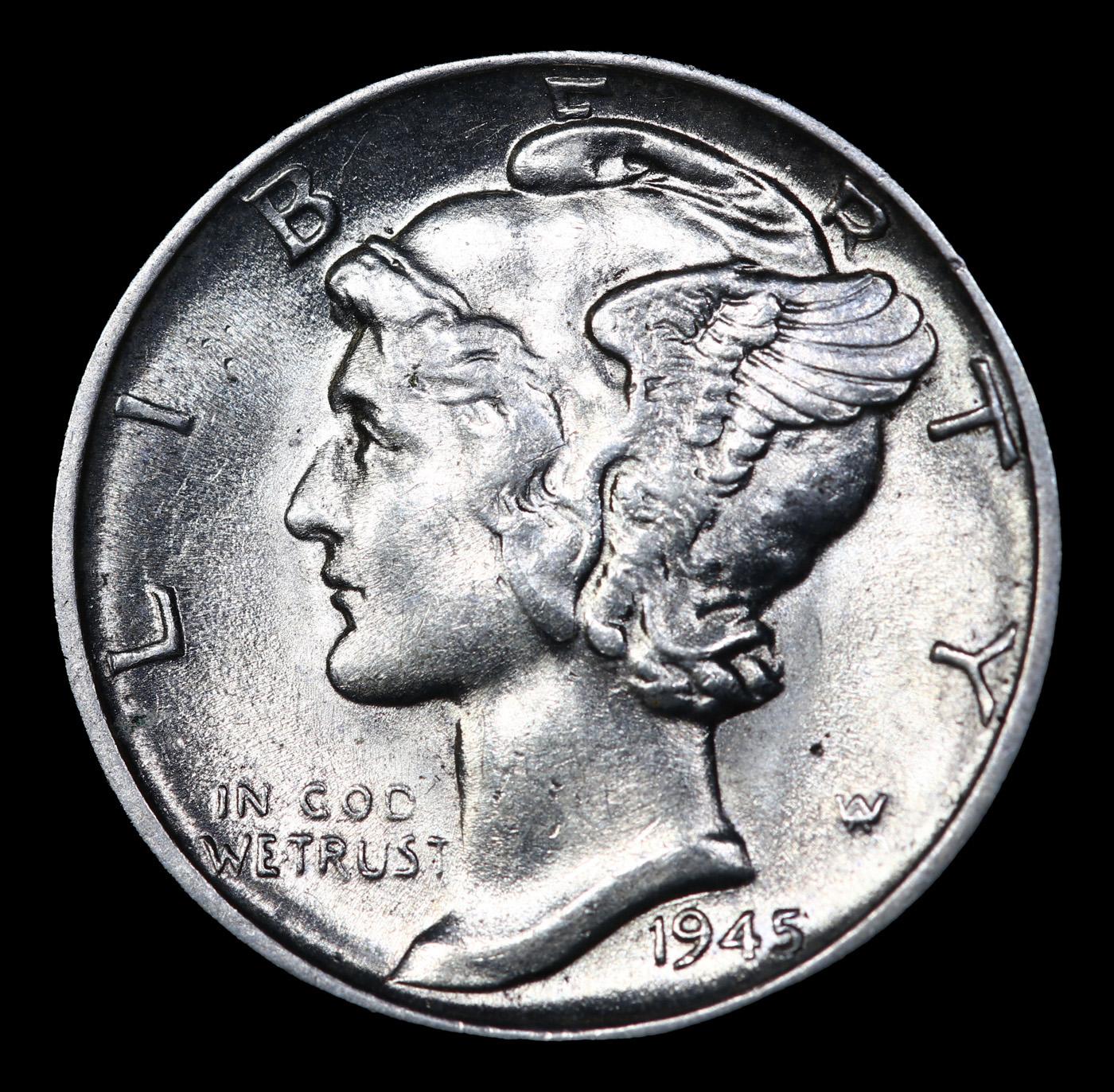 1945-p Mercury Dime 10c Grades GEM Unc