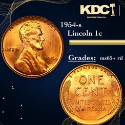 1954-s Lincoln Cent 1c Grades Gem+ Unc RD