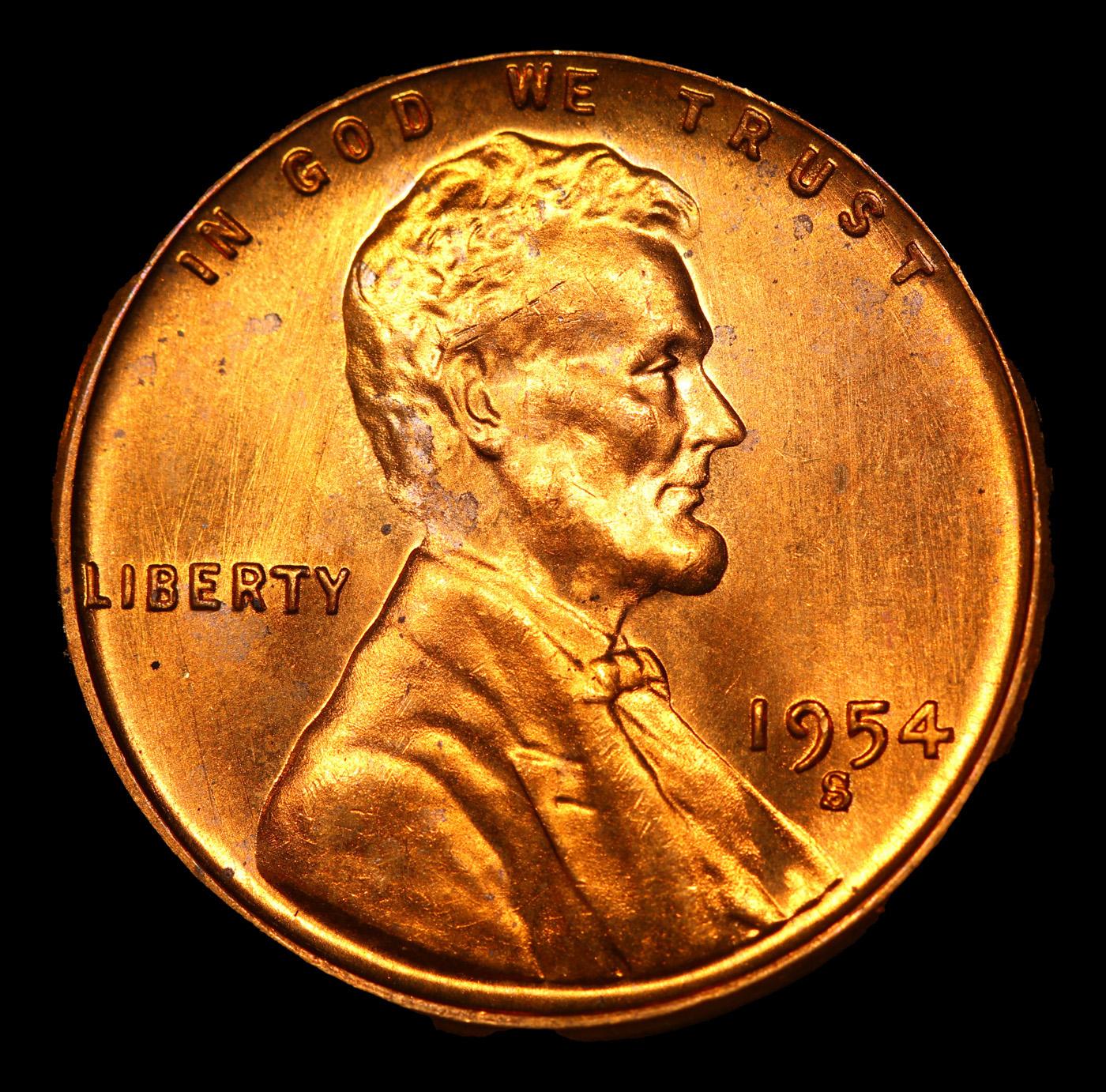 1954-s Lincoln Cent 1c Grades Gem+ Unc RD