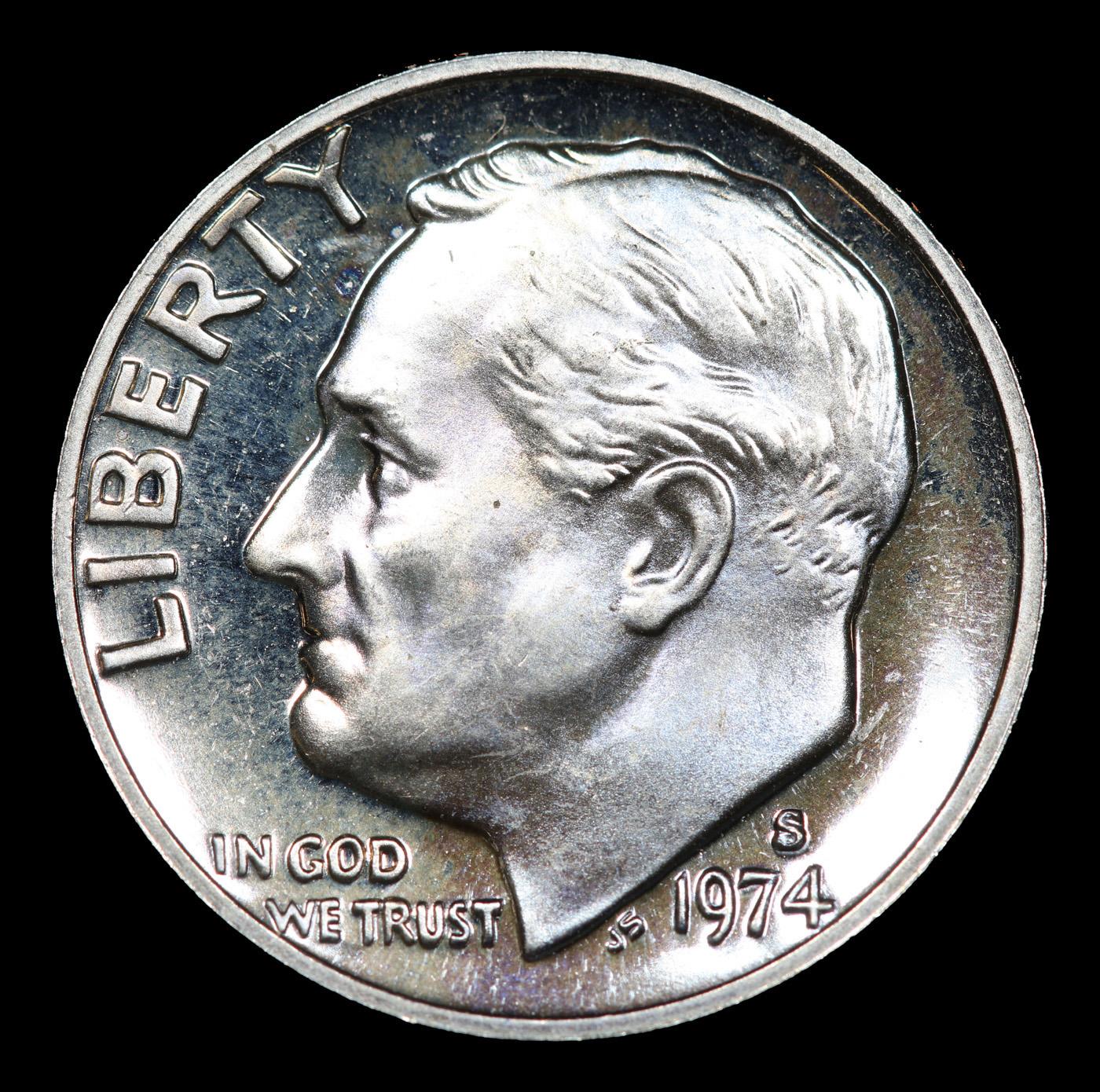 Proof 1974-s Roosevelt Dime 10c Grades GEM++ Proof Cameo