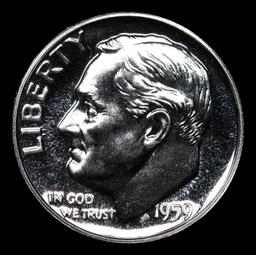 Proof 1959 Roosevelt Dime 10c Grades GEM++ Proof