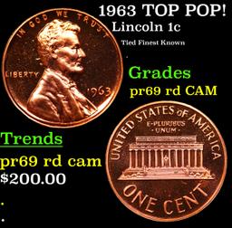 Proof 1963 Lincoln Cent TOP POP! 1c Graded pr69 rd CAM BY SEGS