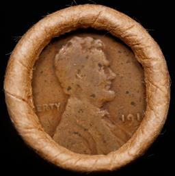 Lincoln Wheat Cent 1c Mixed Roll Orig Brandt McDonalds Wrapper, 1910-p end, Wheat other end