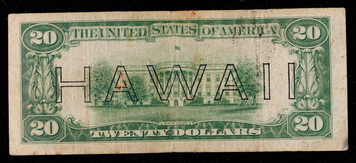 1934A $10 FRN Hawaii WWII Emergency Currency Grades vf+