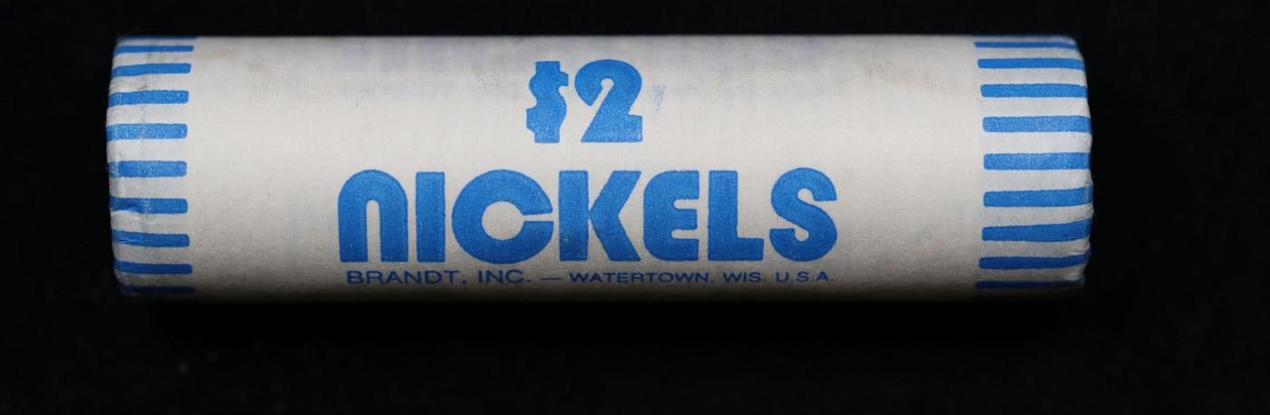 BU Shotgun Jefferson 5c roll, Unknown Date 40 pcs Brandt $2 Nickel Wrapper