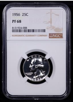 Proof NGC 1956 Washington Quarter Near TOP POP! 25c Graded pr68 By NGC