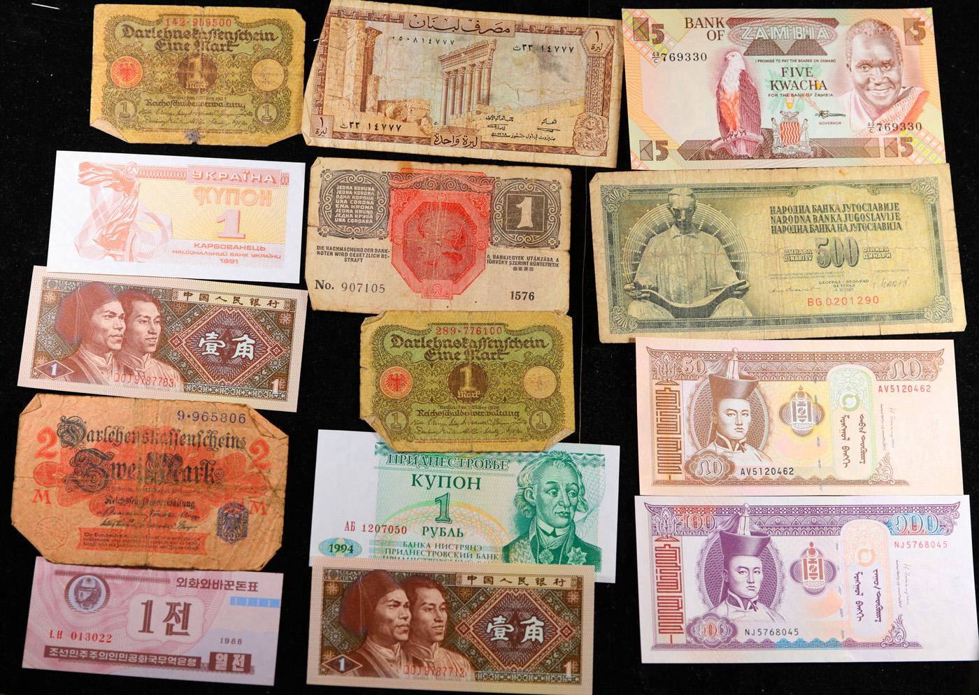 Lot of 25 Different Foreign Notes, A Variety of Countries, Dates, and Denominations!