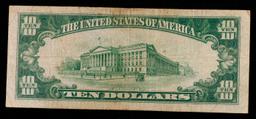 1934A $10 Silver Certificate North Africa WWII Emergency Currency Grades vf++