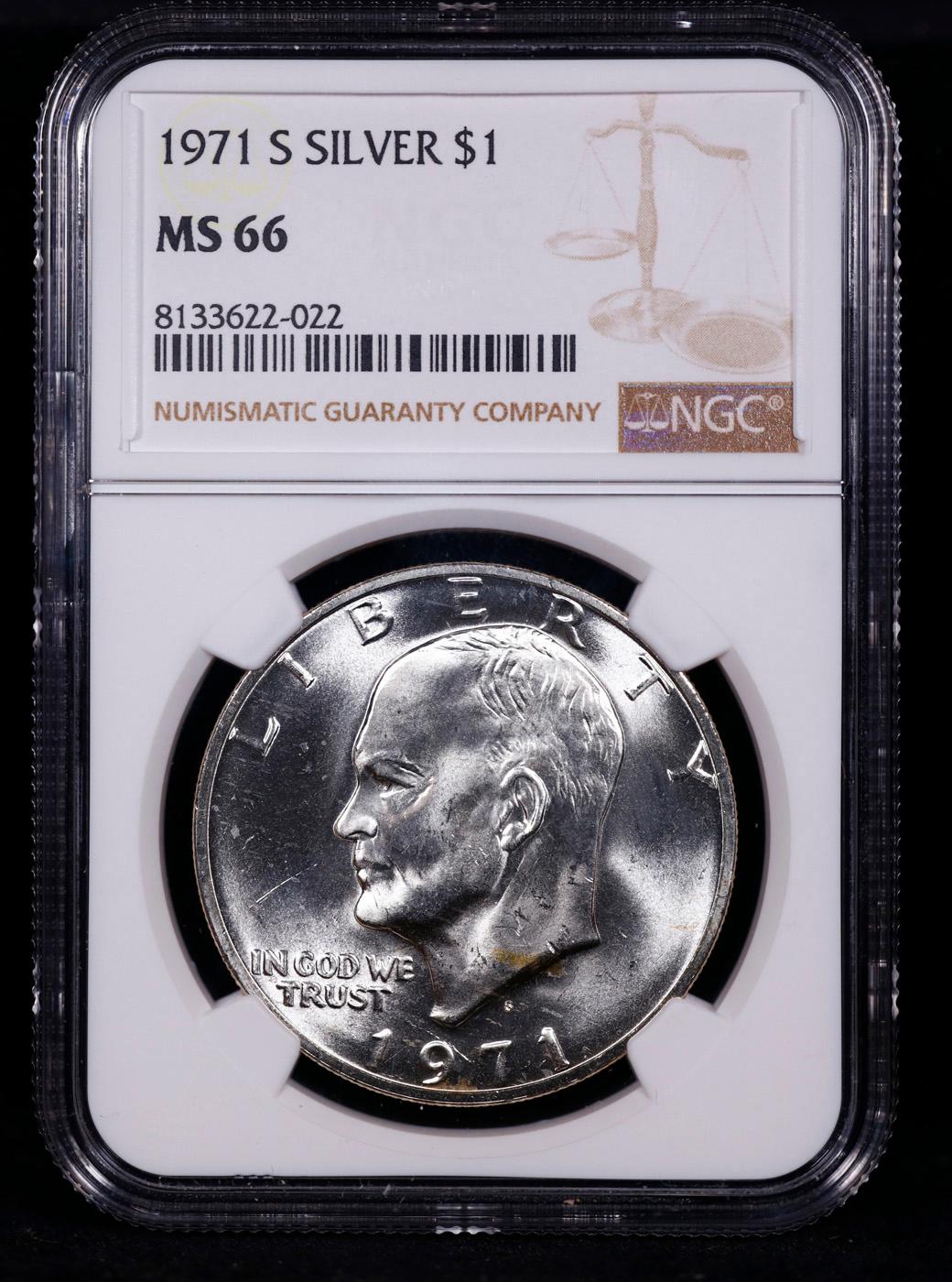 NGC 1971-s Silver Eisenhower Dollar 1 Graded ms66 By NGC