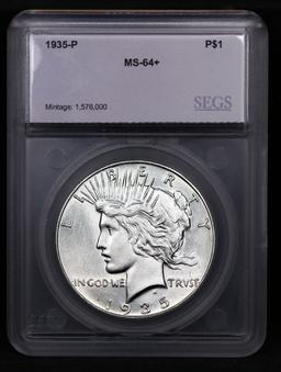 ***Auction Highlight*** 1935-p Peace Dollar 1 Graded ms64+ By SEGS (fc)