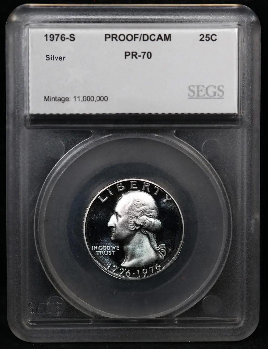 Proof 1976-s Silver Washington Quarter TOP POP! 25c Graded GEM++ Proof Deep Cameo BY SEGS