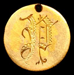1862 Gold Dollar TY-III Love Token 1 Graded au50 details By SEGS
