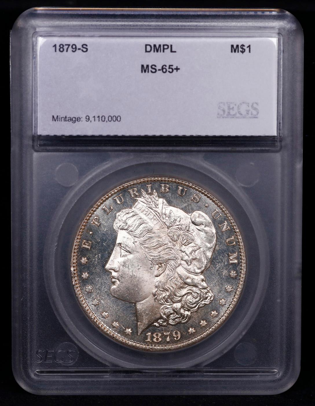 ***Auction Highlight*** 1879-s Morgan Dollar 1 Graded ms65+ dmpl By SEGS (fc)