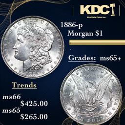 1886-p Morgan Dollar 1 Grades GEM+ Unc