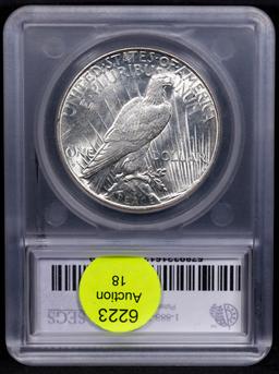 ***Auction Highlight*** 1927-s Peace Dollar Near Top Pop! $1 Graded ms65+ BY SEGS (fc)