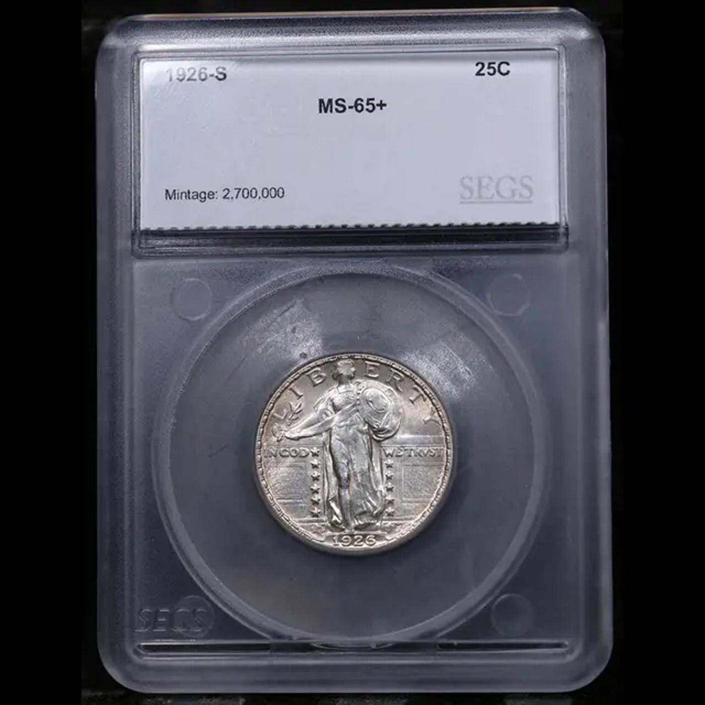 ***Auction Highlight*** 1926-s Standing Liberty Quarter 25c Graded ms65+ BY SEGS (fc)