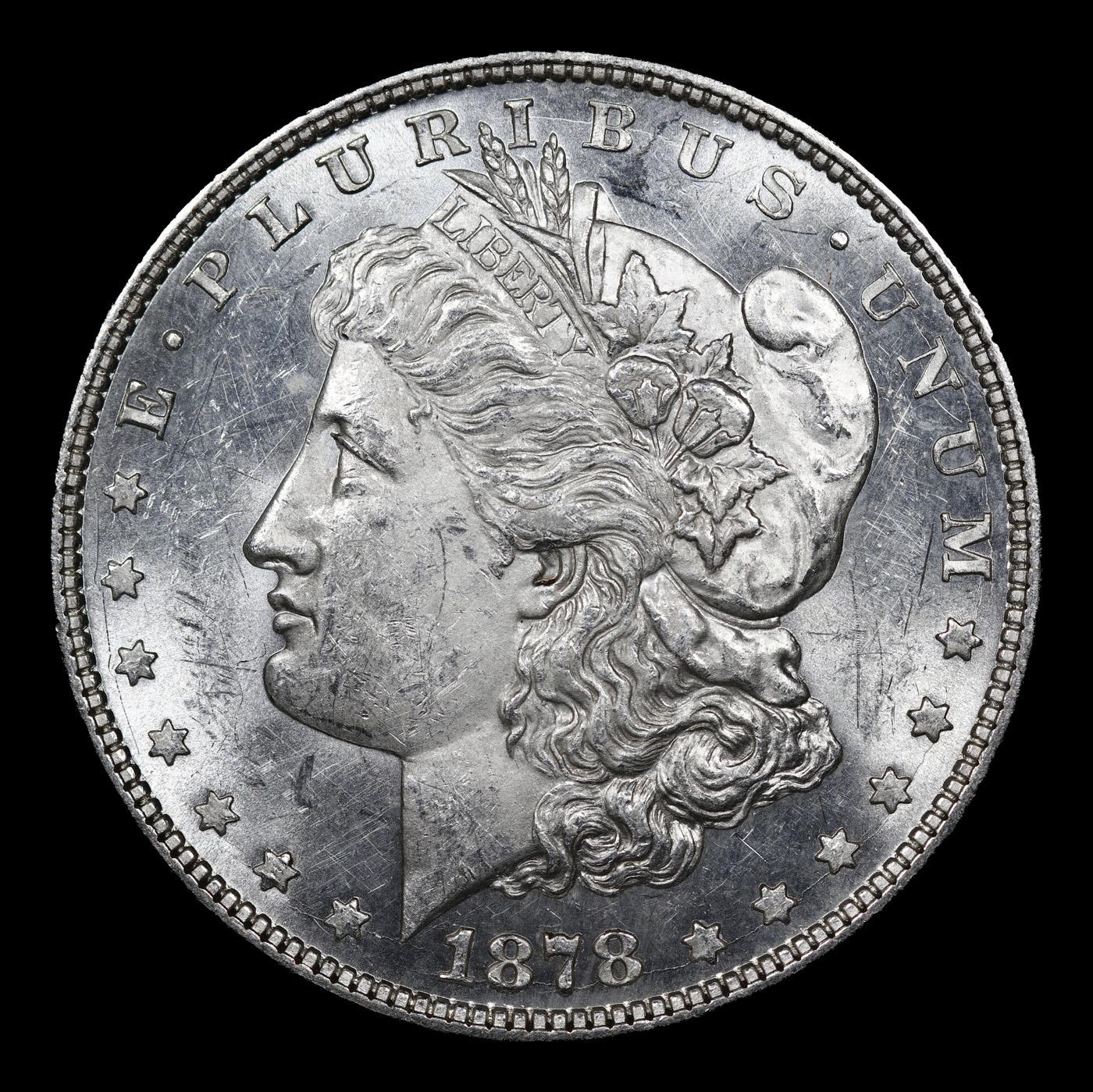 ***Auction Highlight*** 1878-p 8tf Morgan Dollar 1 Graded ms63+ PL By SEGS (fc)