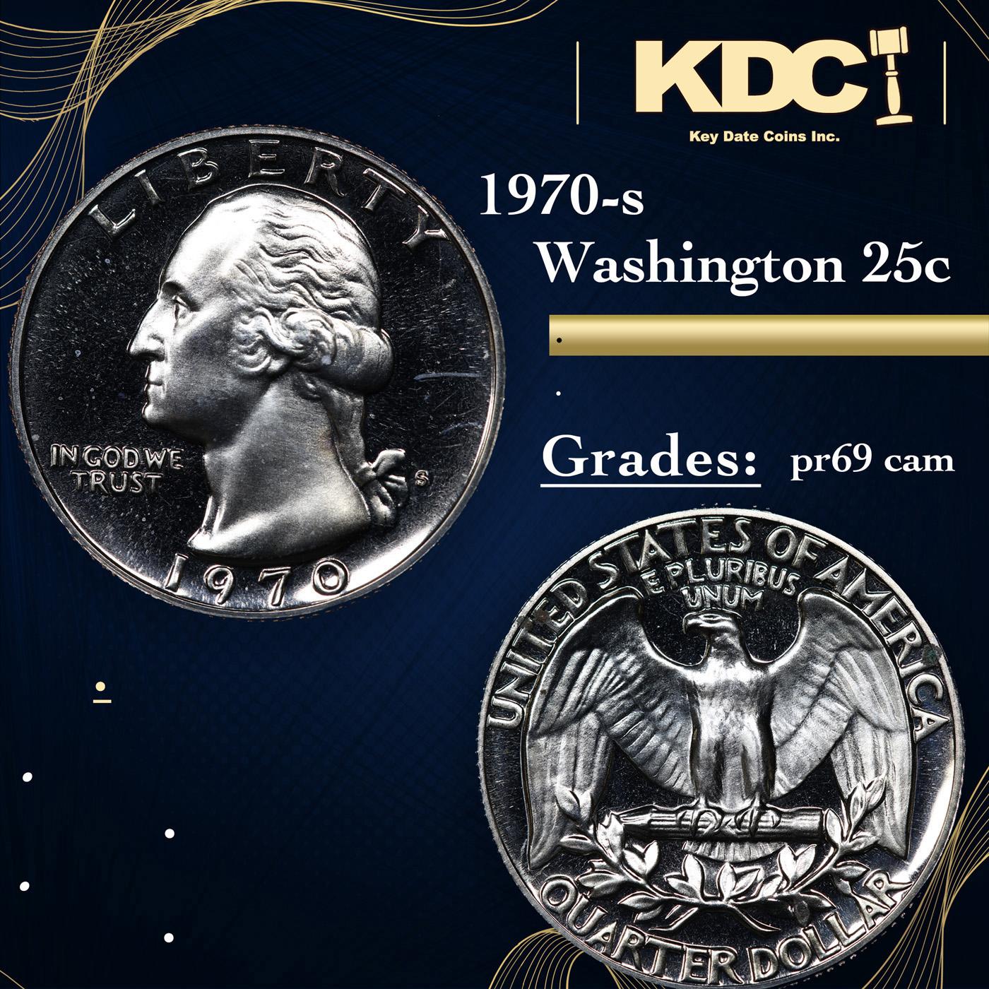 Proof 1970-s Washington Quarter 25c Grades GEM++ Proof Deep Cameo