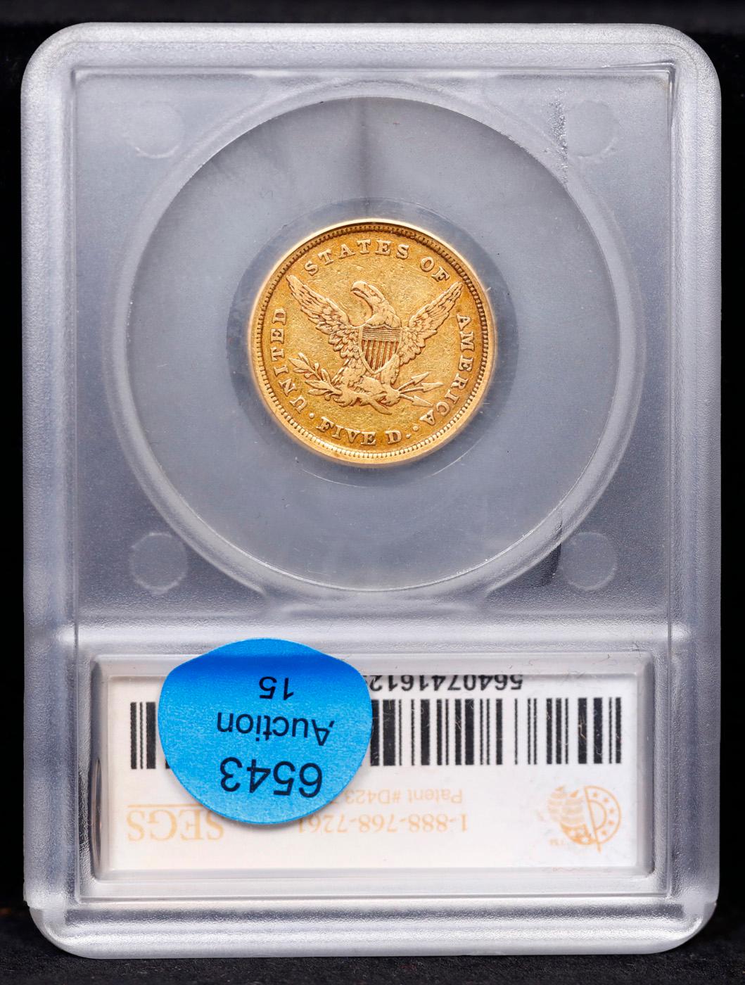 ***Auction Highlight*** 1839-c Gold Liberty Half Eagle Charlotte 5 Graded vf35 By SEGS (fc)