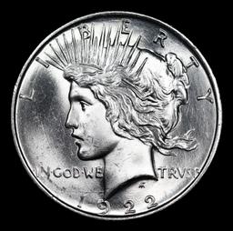 1922-d Peace Dollar $1 Grades Choice+ Unc