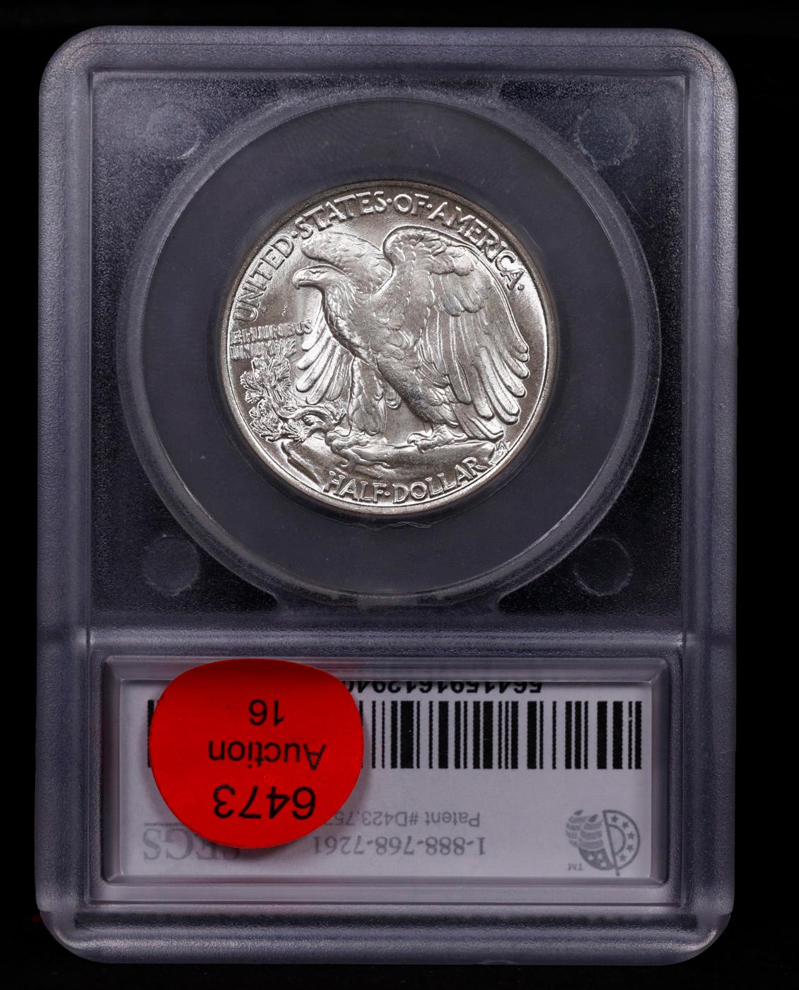 ***Auction Highlight*** 1947-p Walking Liberty Half Dollar 50c Graded ms66+ By SEGS (fc)