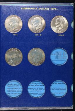 ***Auction Highlight*** Virtually Complete Eisenhowe $1 Whitnman Book, 1971-1796 13 coins in Total.