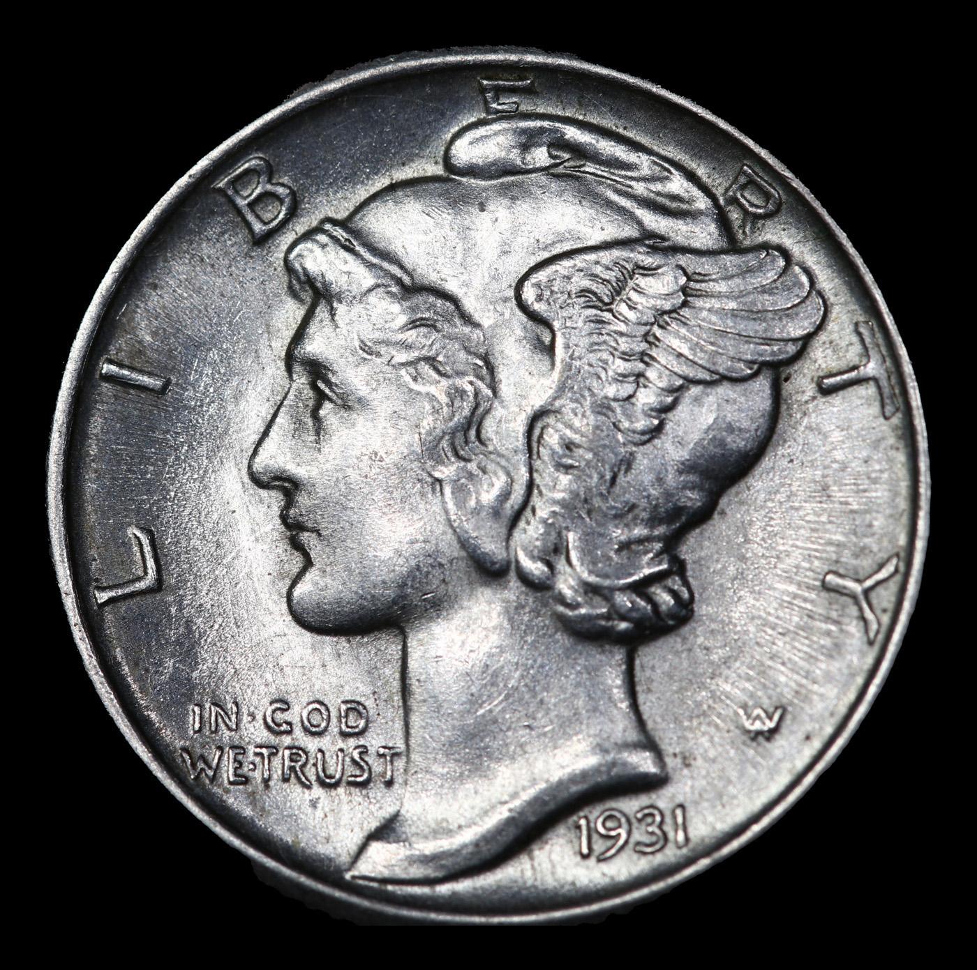 ***Auction Highlight*** 1931-p Mercury Dime 10c Graded GEM+ FSB By USCG (fc)