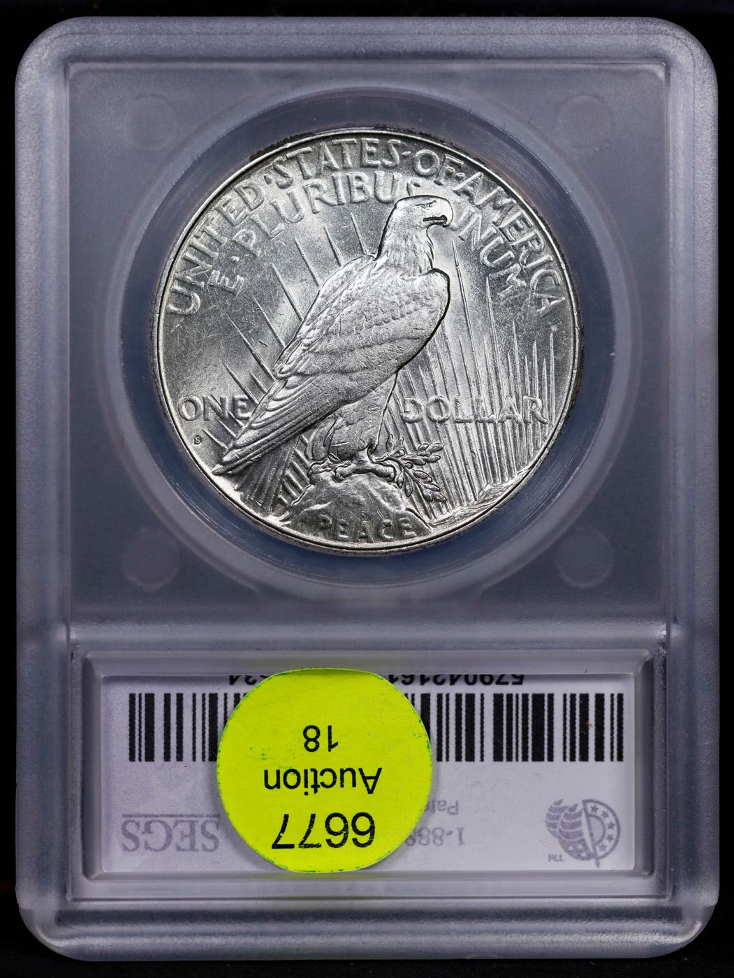 ***Auction Highlight*** 1925-s Peace Dollar $1 Graded ms64 BY SEGS (fc)