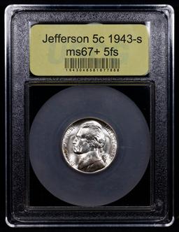 ***Auction Highlight*** 1943-s Jefferson Nickel Near Top Pop! 5c Graded GEM++ 5fs By USCG (fc)