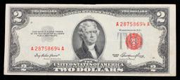 1953 $2 Red Seal United States Note Grades Select AU