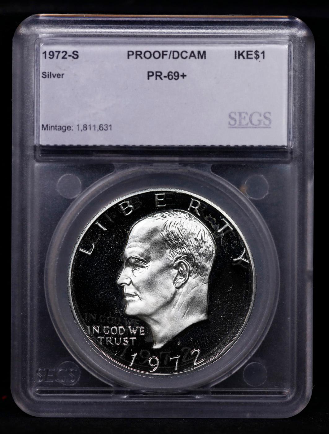 Proof 1972-s Silver Eisenhower Dollar 1 Graded pr69+ dcam By SEGS