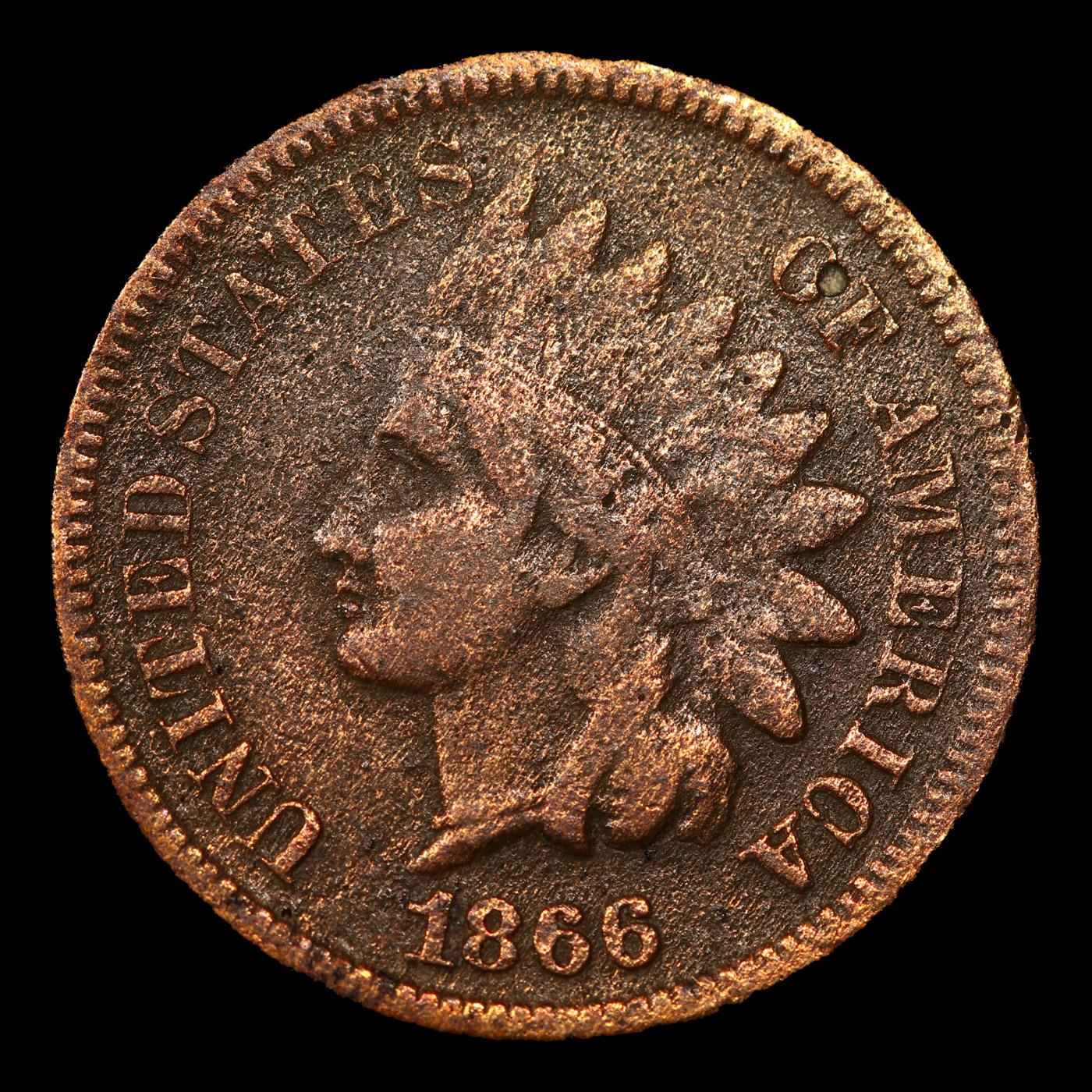 1866 Indian Cent 1c Grades vf++