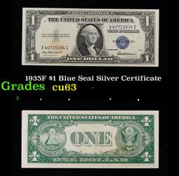 1935F $1 Blue Seal Silver Certificate Grades Select CU