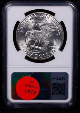 NGC 1971-s Silver Eisenhower Dollar 1 Graded ms66 By NGC