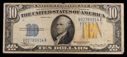 1934A $10 Silver Certificate North Africa WWII Emergency Currency Grades vf++