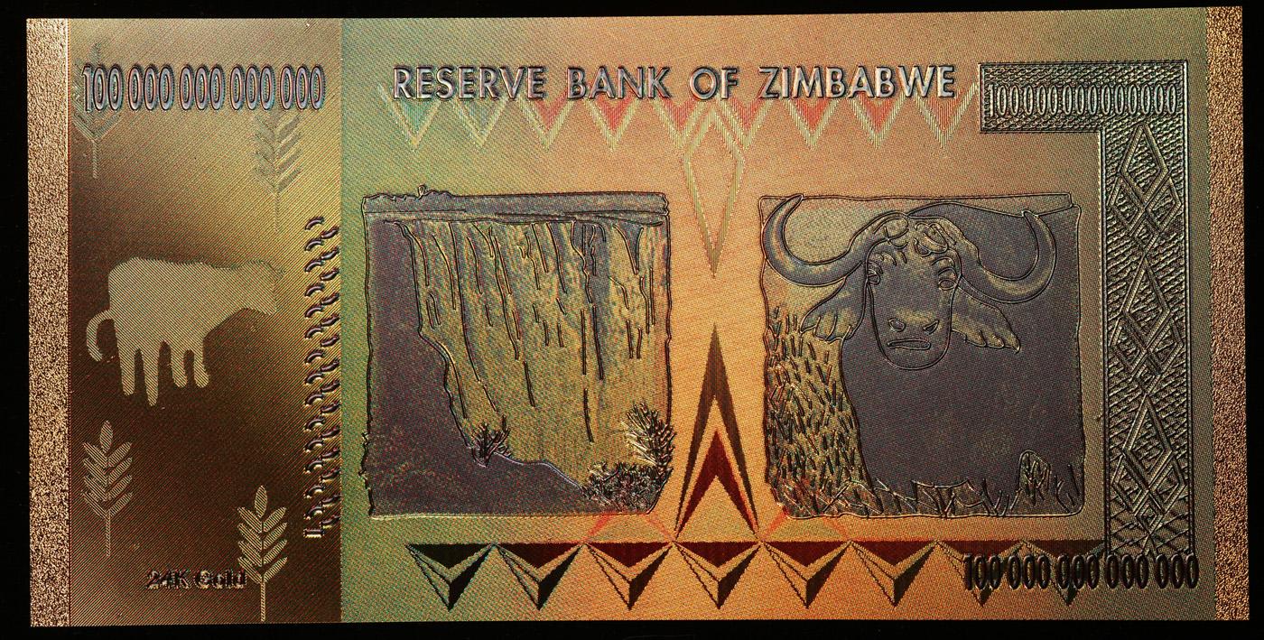 2008 100 Trillion Reserve Bank Of Zimbabwe Hyperinflation Note Grades CU