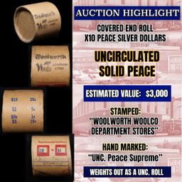 *EXCLUSIVE* Hand Marked "Unc Peace Supreme," x10 coin Covered End Roll! - Huge Vault Hoard  (FC)