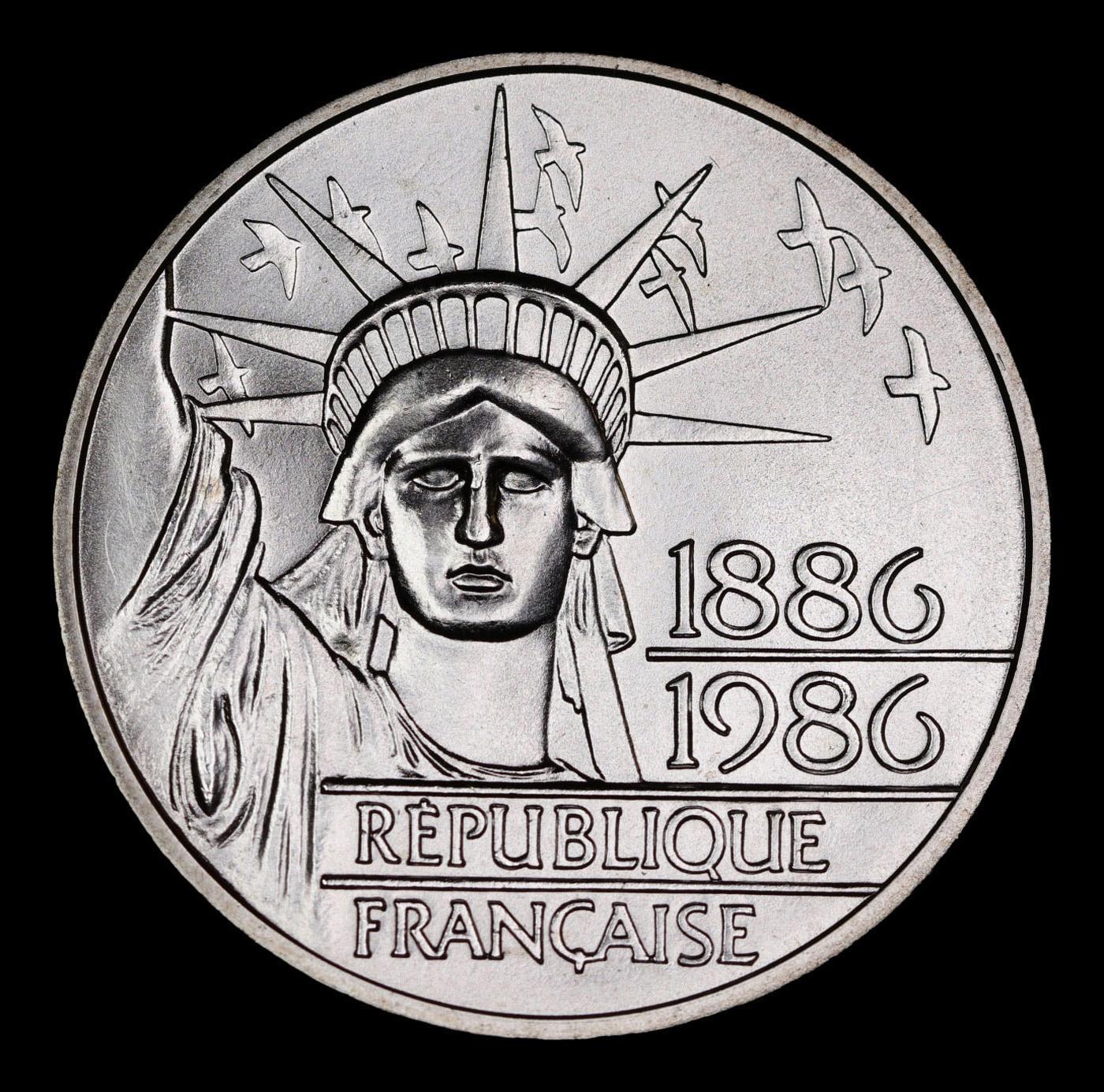 1986 France 100 Francs Piedfort Silver KM#?P972 Grades Choice Unc