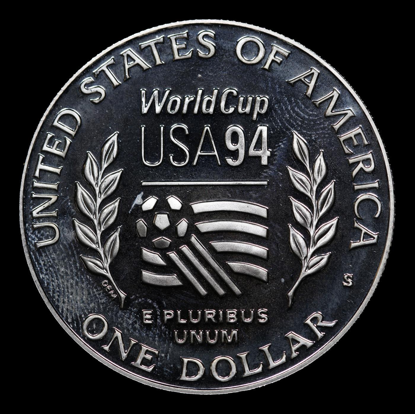 Proof 1994-S World Cup Modern Commem Dollar 1 Grades GEM++ Proof Deep Cameo