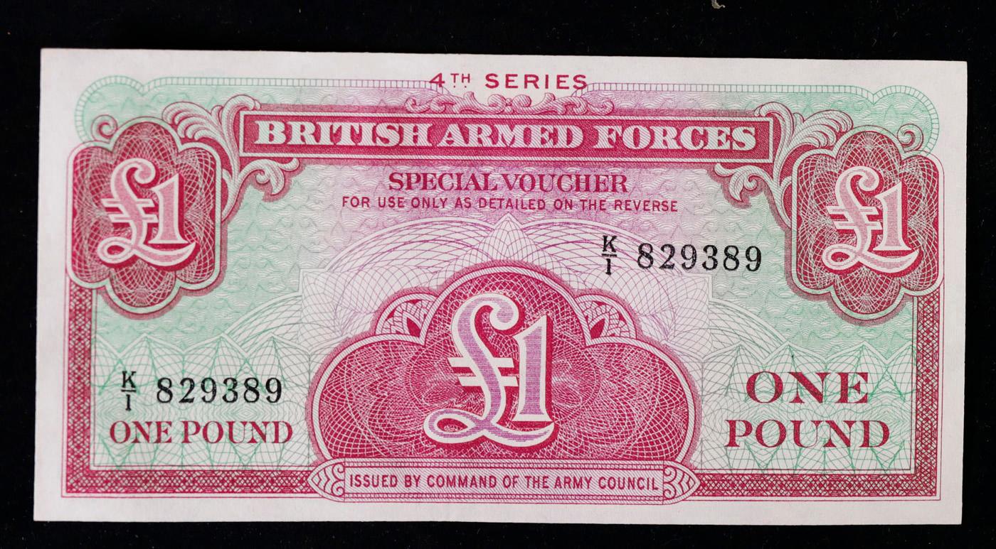 1962 ND 4th Series British Armed Forces 1 Pound Special Voucher P# M36a Grades Choice AU/BU Slider