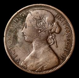 1862 Great Britain 1 Penny KM# 749.2 Grades vf+