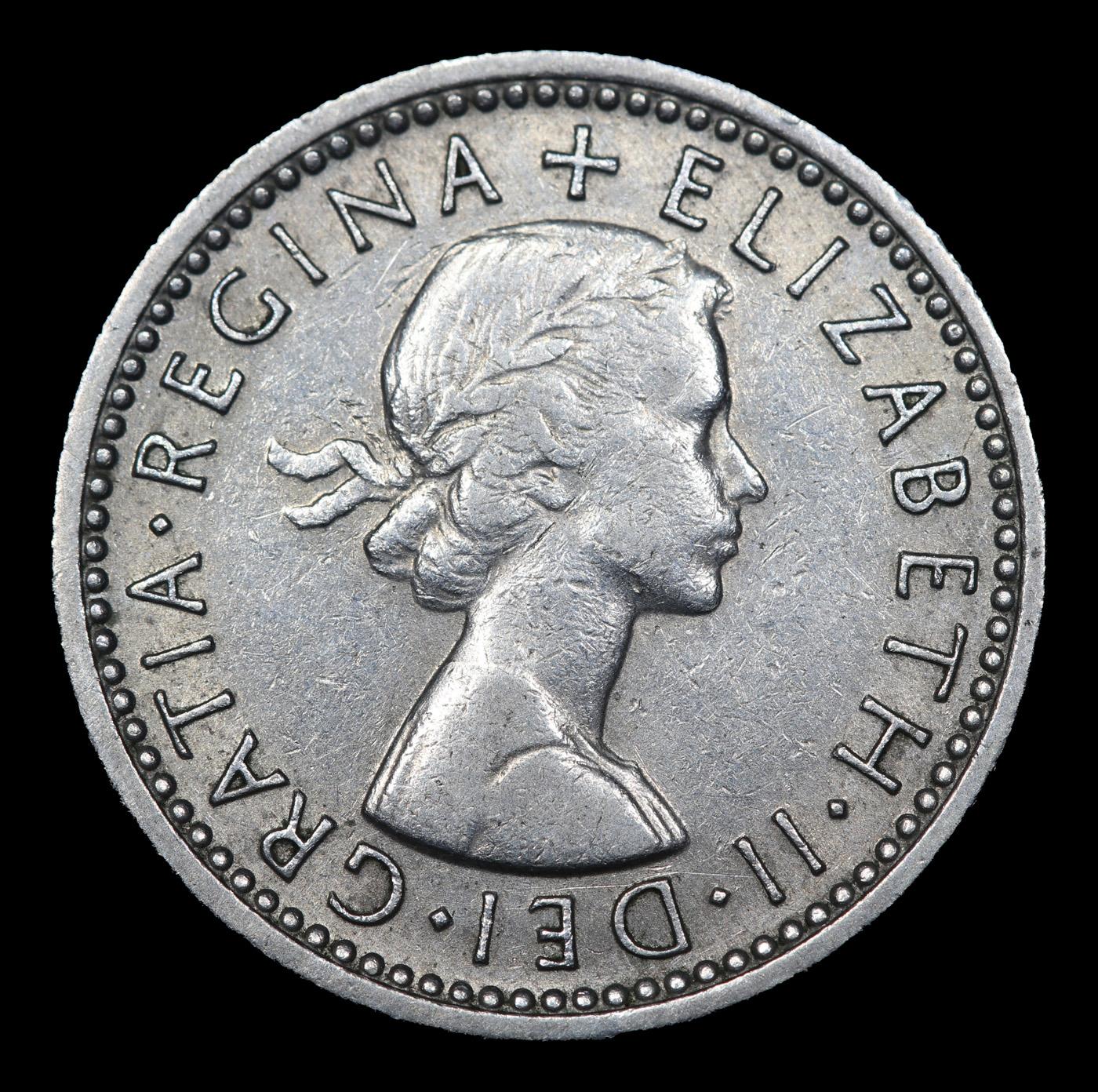 1964 Great Britain 6 Pence Sixpence KM# 903 Grades Choice AU/BU Slider