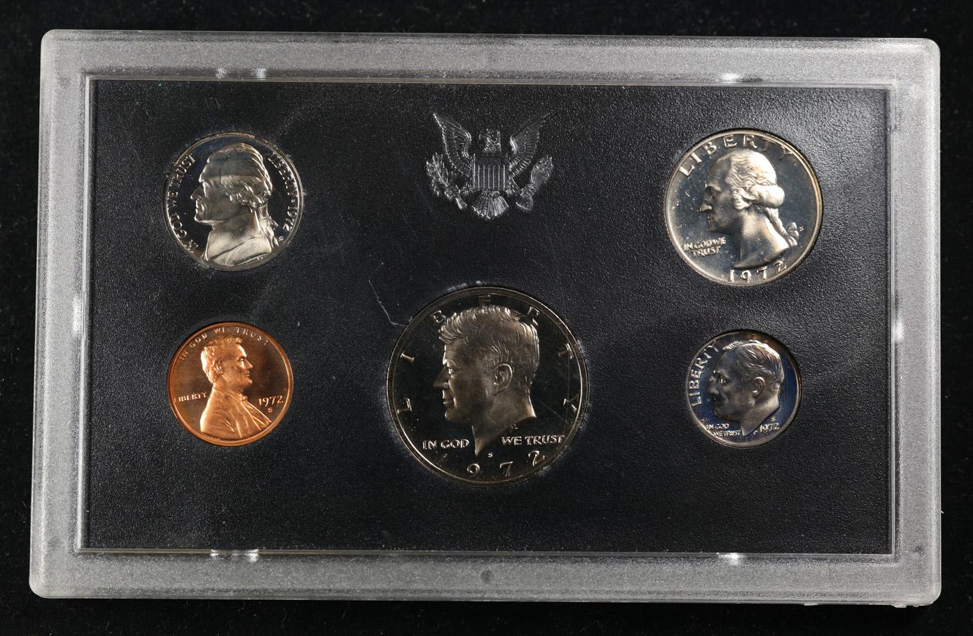 1972 United States Mint Proof Set 5 Coins - No Outer Box