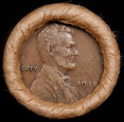 Lincoln Wheat Cent 1c Mixed Roll Orig Brandt McDonalds Wrapper, 1918-d end, Wheat other end