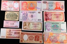 Lot of 25 Different Foreign Notes, A Variety of Countries, Dates, and Denominations!